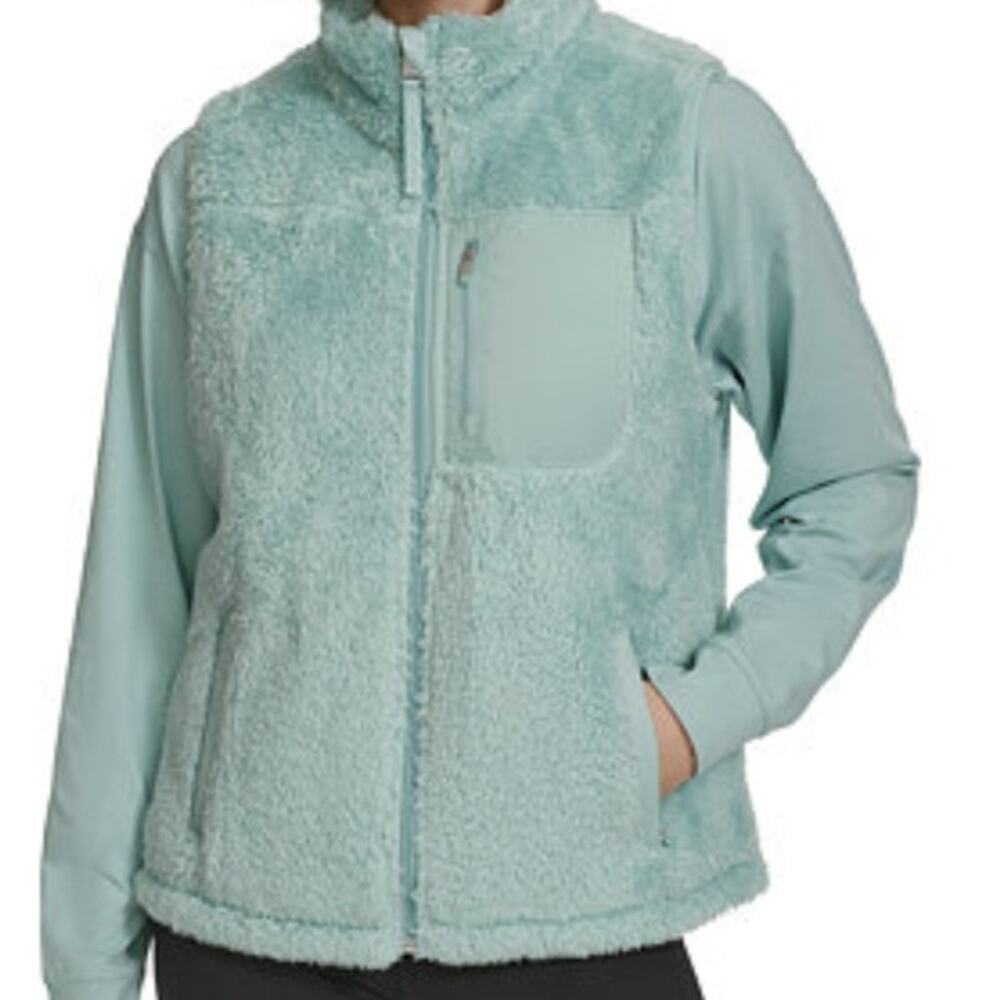 NWT Calvin Klein Performance Women's Fuzzy Sherpa Vest Jacket Green S